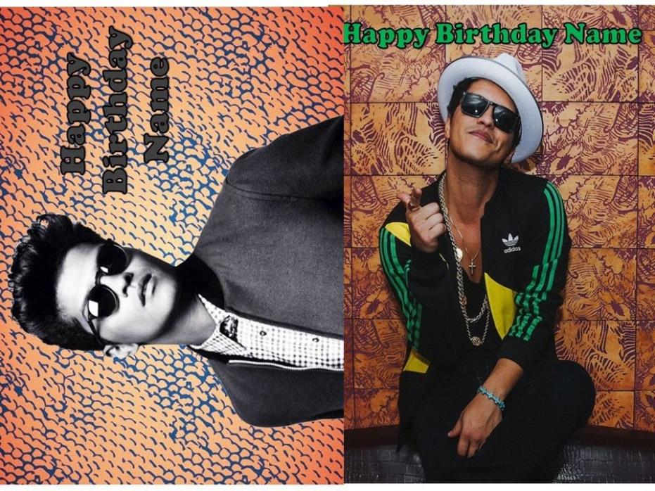 EDIBLE CAKE TOPPER BRUNO MARS ICING IMAGE SUGAR SHEET PHOTO  PARTY DECORATION