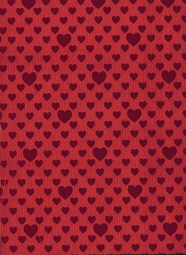 RED HEART METALIZED VALENTINE WEDDING GIFT WRAP PAPER ROLL LARGE 24