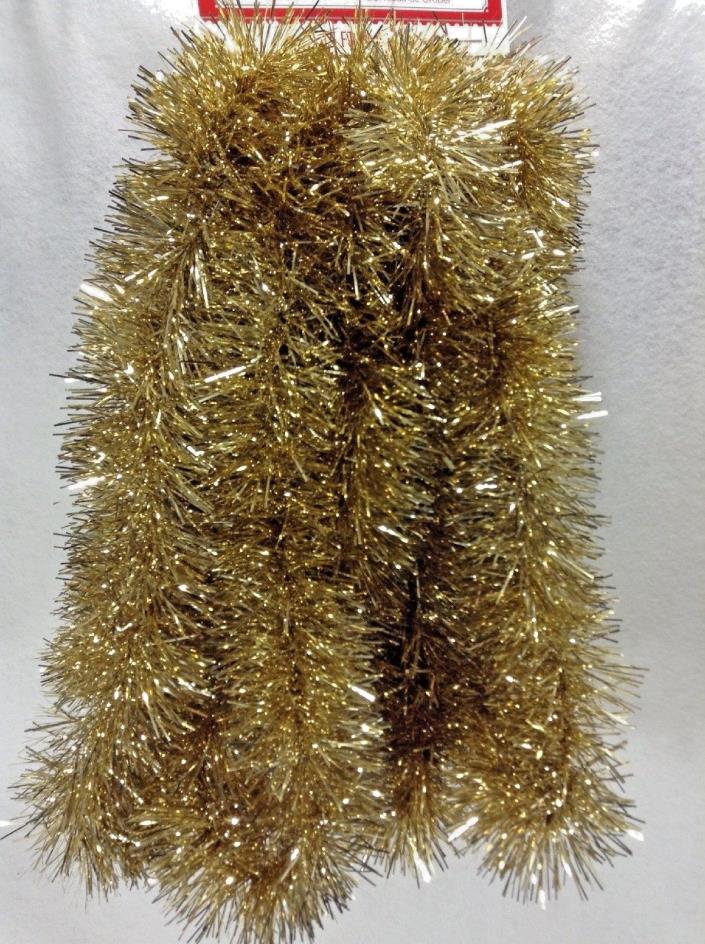 Gold Tinsel Garland 15 Ft NEW Christmas 2 in Thick Valentines Party Decoration