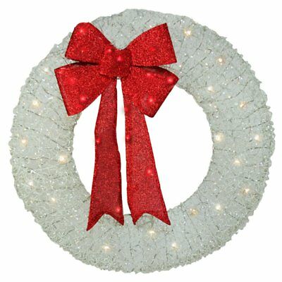 Northlight Pre-Lit Outdoor Christmas Wreath, Red