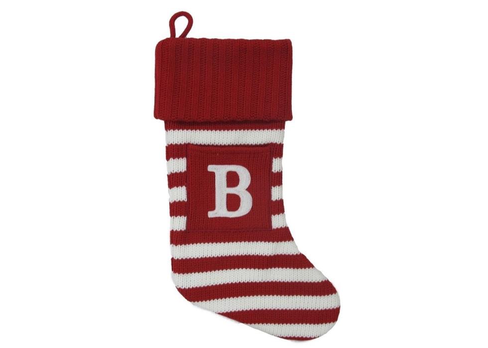 Letter B Knit Monogram Stocking Stripe Wondershop Red/White Striped Xmas Target