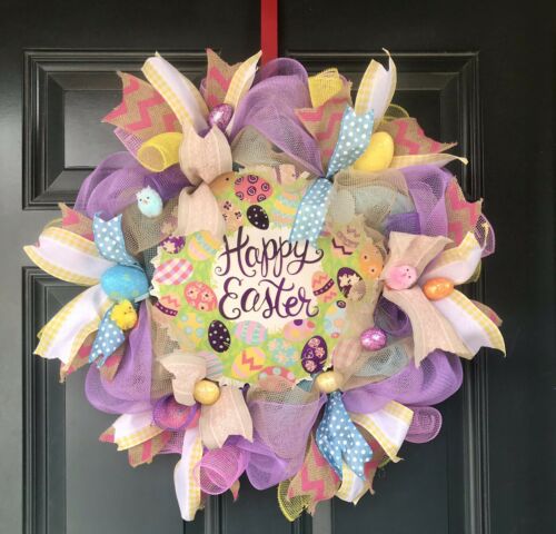 Easter wreath, bunny wreath, spring wreath, Easter decor, Easter door decor