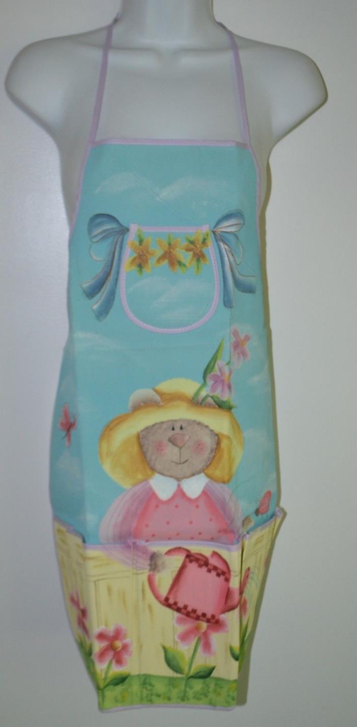 Lori Gardner, Apron, Spring, Bunny, Pastel Colors, 4 Pocket, Canvas, Handpainted