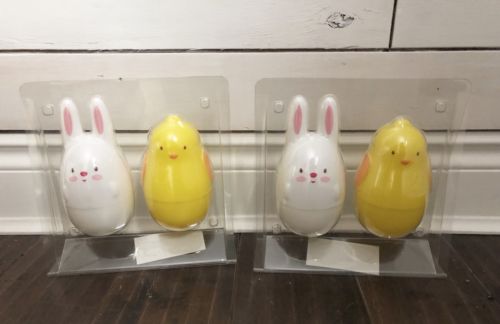 Lot of 4 - Large 6” Plastic Easter Eggs Fillable Bunny Chickie