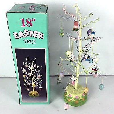 Colorful Pastel Easter Tree Decorative Spring Eggs Bunny 18 Ornament