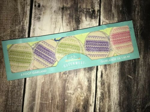 QUEENWEST TRADING CO Easter COLORFUL EGG GARLAND DECOR 6FT