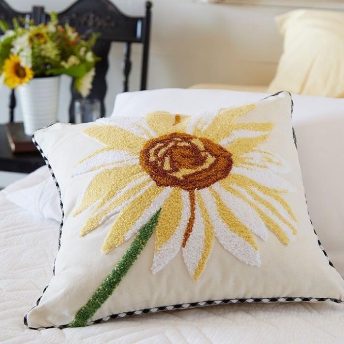 RAZ IMPORTS SPRING SUNFLOWER DECOR PILLOW 16 BY 16 NEW FINAL CLOSEOUT SALE