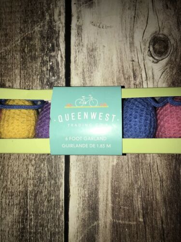 QUEENWEST TRADING CO FABRIC COLORFUL EGG GARLAND DECOR 6FT