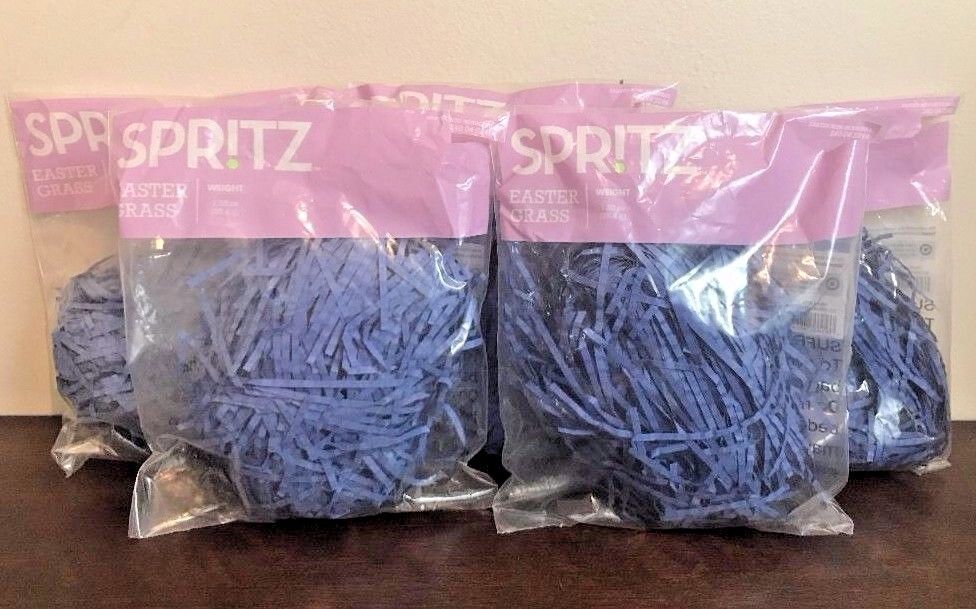 Purple Easter Grass Lot of 5 Bags Crinkle Paper Spritz Confetti 1.25oz Each NEW