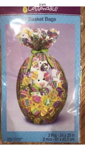 2 PCS Cottondale Easter Basket Bags with Multi-color Egg Design 24