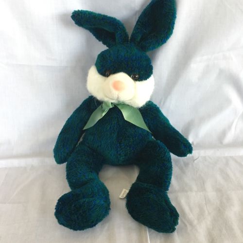 Kelly Toy Green Dark Blue Floppy Ear Stuffed Animal Plush Bunny Rabbit 20