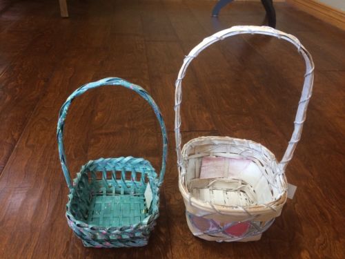 New 2 small Wicker Easter Baskets 6.5