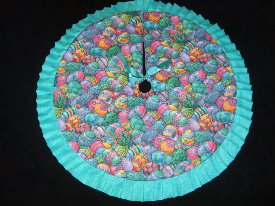 NEW handmade Easter Colorful Eggs Tabletop MINI Tree Skirt-22 