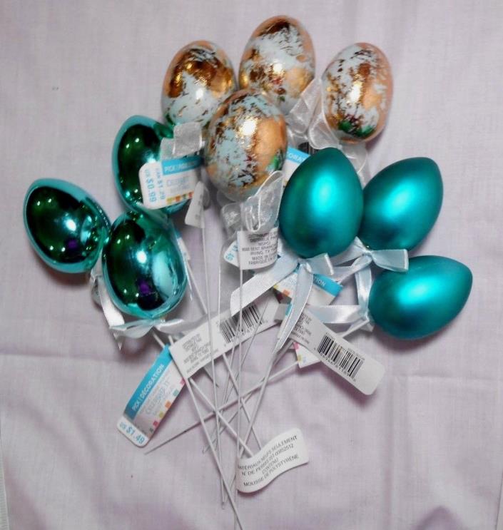 LOT of 10 Celebrate It Easter Egg Floral/Plant/Vase Picks New