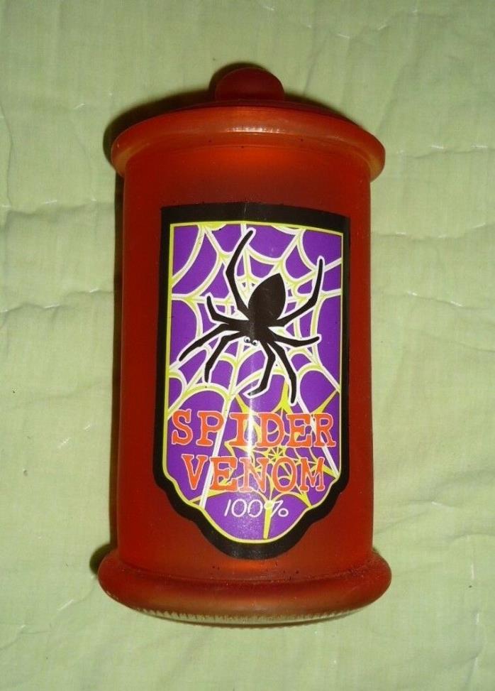 Ashland*Frosted Orange Glass*SPIDER VENOM JAR*with lid*7