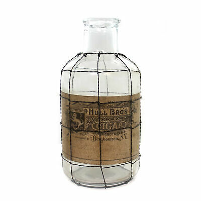 Halloween GLASS BOTTLE WIRE MESH CAGE SM Glass Hull Bros Cigar 13442Sm