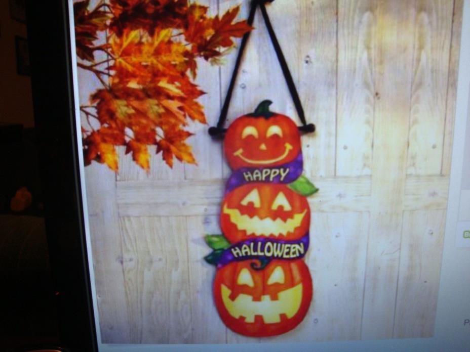 New Halloween Canvas Door Decoration ( Pumpkin) (Happy Halloween)