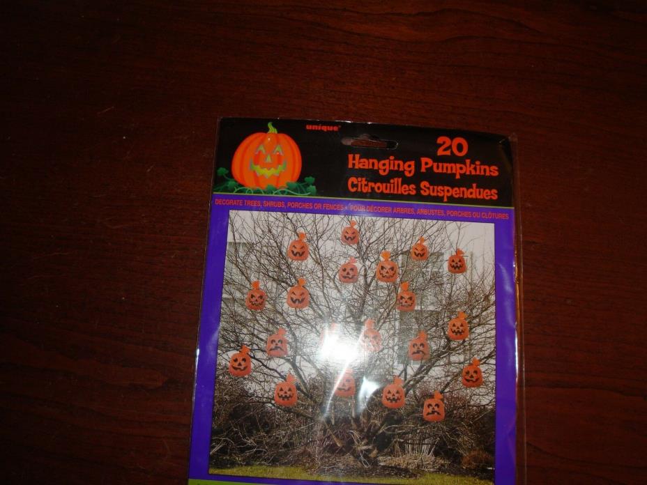 NEW package of 20 HANGING PUMPKIN BAGS black twist ties