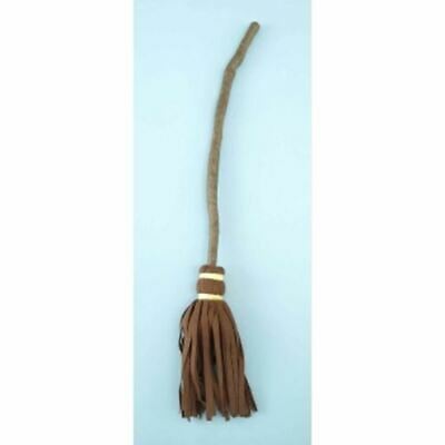 Witch Broom Brown Wood like Plastic with Felt Brush