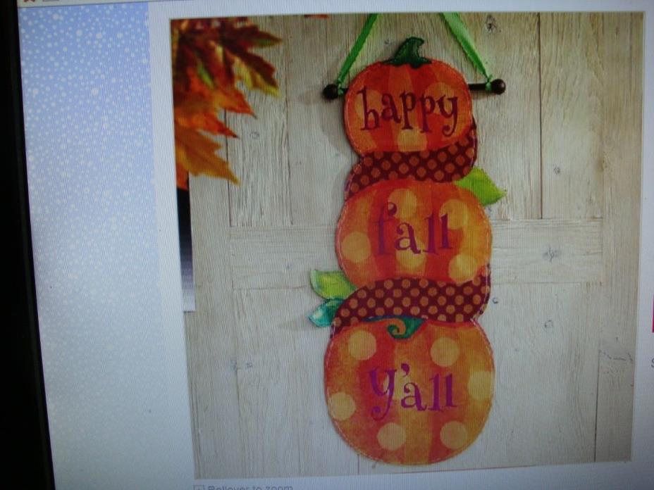 New Halloween Canvas Door Decoration ( Pumpkin) (Happy Fall Y'all)