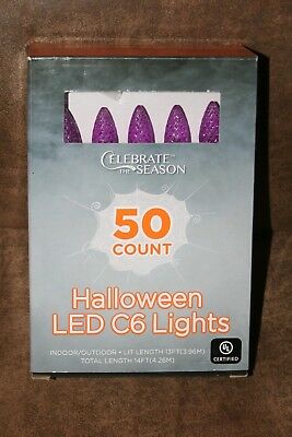 50 COUNT STRAND STRING LED C6 PURLE HALLOWEEN FALL INDOOR/OUTDOOR LIGHTS