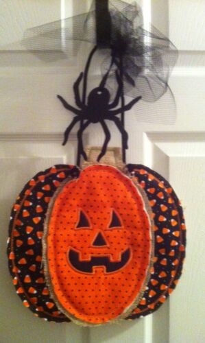 Embroidered Jack O Lantern Door Hanger ~ Halloween Decor