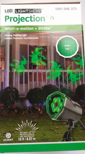 2x Halloween projector green Lightshow witch whirl-a-motion 74338 Gemmy