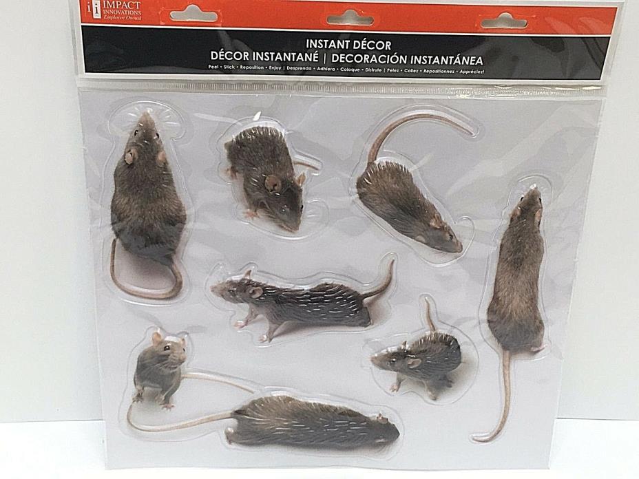 Impact Innovations 8 PUFFY 3D RAT STICKERS Halloween Looks Real