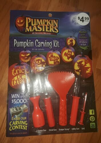 Pumpkin or Melon Carving Kit 5 Tools 10 Patterns Halloween Pumpkin Masters