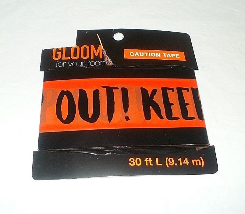 NEW FREE SHIPPING Halloween Decoration 30 ft. Long KEEP OUT Tape Black / Orange
