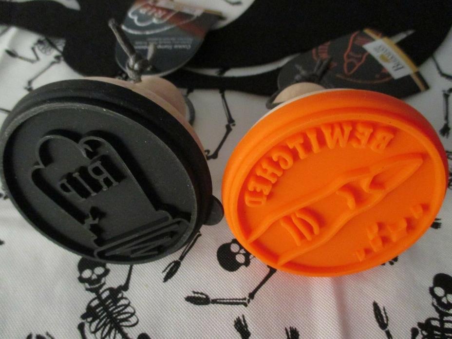 NWT Birkmann Halloween Set of 2 Cookie Silicone Stamps Cutter -Tombstone, Finger