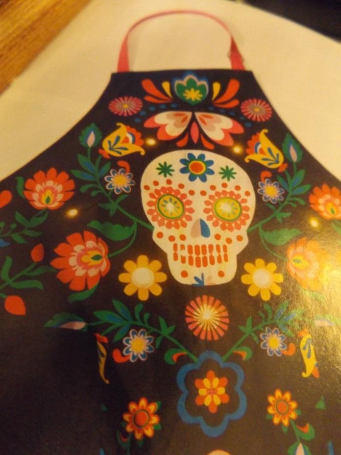 day of the dead light up halloween apron.
