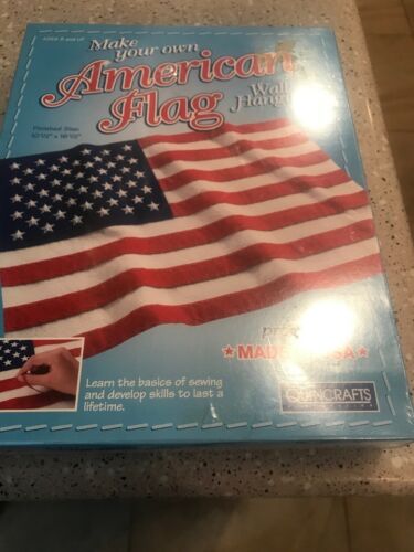 Quincrafts AMERICAN FLAG, MAKE YOUR OWN WALL DECOR, NEW, SEALED