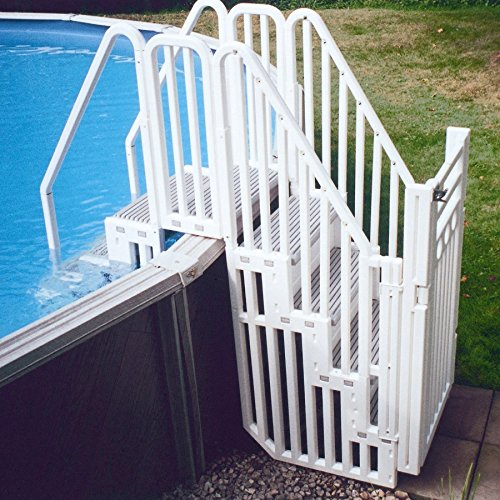 Confer Entry System for Above Ground Pools Various Step Colors Blue