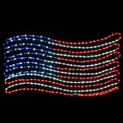 Christmas Rope Light 4th of July Patriotic Independence Day Flag Display Outdoor