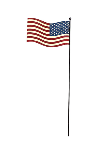 Attraction Design Metal Rustic Flagpole American Glory Stake-Flying Flag