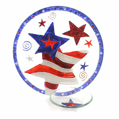 Tabletop 4TH OF JULY CHIP/DIP SET 2 Glass Patriotic Fusion 20074339