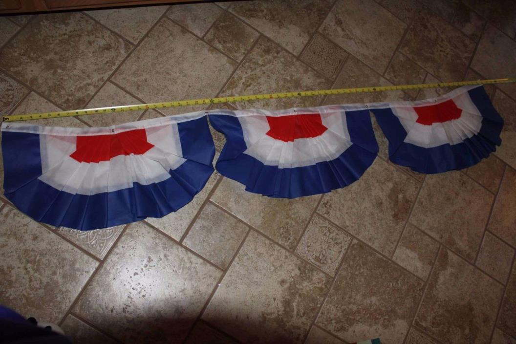 red white blue hanging porch banner fan Fourth of July 69