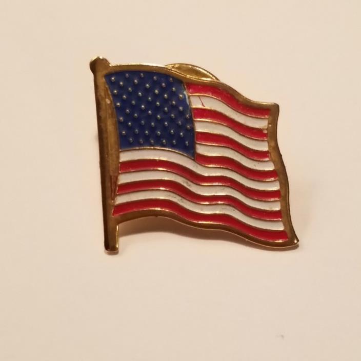 USA Patriotic Pin American Flag on Pole Waving 4th of July Hat pin Lapel pin Tie