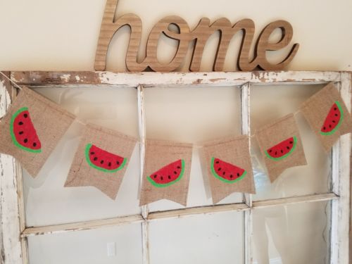 watermelon banner, burlap banner, summer