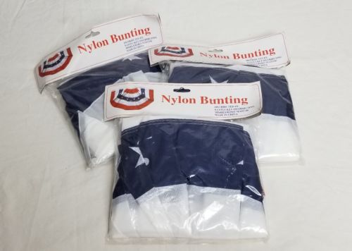 Lot of 3 PATRIOTIC NYLON BUNTING 18