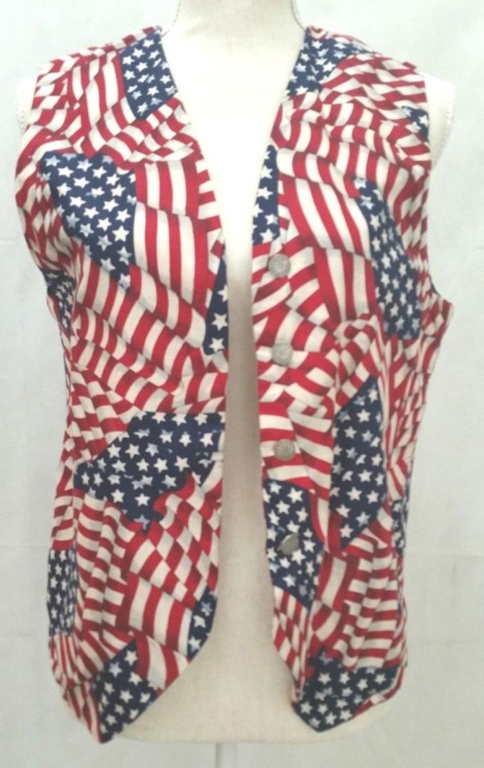 US Flag Shirt Vest - Patriotic July 4th Independence Uncle Sam - Size Small   A2