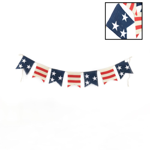 4Th Of July Banner Burlap FREE SHIPPING