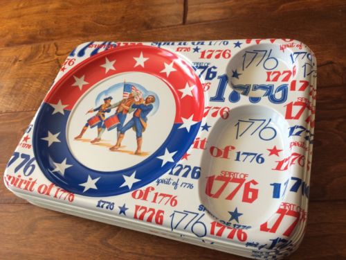 Spirit of 1776 Sectional Picnic Tray Bicentennial 1976 -4th Of July Vtg Display