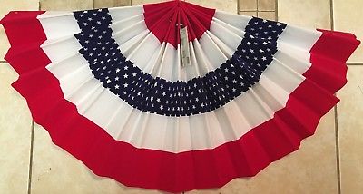 Americana Bunting Patriotic US Flag Stars Stripes Red White Blue Decor 19