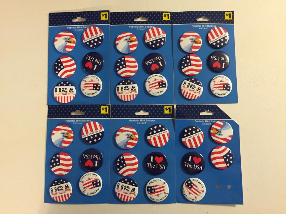 Labor Day, Sets of Mini Buttons, Veterans Day, July 4, Memorial Day, Patriotic