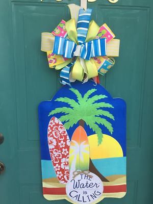 FREE SHIP! The Ocean Is Calling Door Hanger,Summer Door Decor,Beach,Tropical