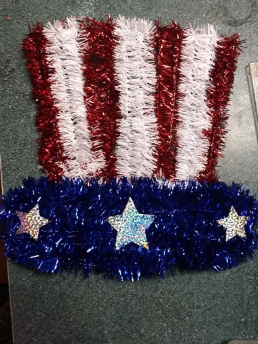 Red/White/Blue Top Hat Metal Hanging Decoration