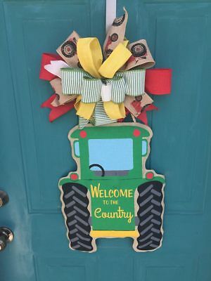 SALE and FREE SHIP! Welcome to the Country Door Hanger,Farmhouse Decor,Tractor