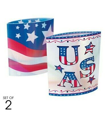 New Americana Light Up Table Top Lanterns July 4th American Decoration Patriotic